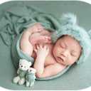 Vemonllas Newborn Photography Props Outfits Girl Boy Teddy Bear Hat with Wrap Stretch Blanket Baby Photo Props (Green)