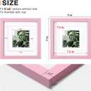 Egofine 8x8 Picture Frame Made of Solid with Plexiglass, Display Pictures 4x4/6x6 with Mat or 8x8 Without Mat for Tabletop and Wall Mounting, Pink
