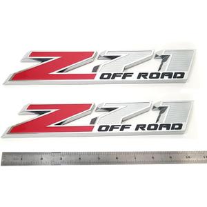 2pack OEM 10 Inches Big Z71 Off Road Emblems Compatible with 2009-2018 Colorado Tahoe Silverado Sierra Suburban 2500Hd 3500Hd Offroad (Chrome Red)