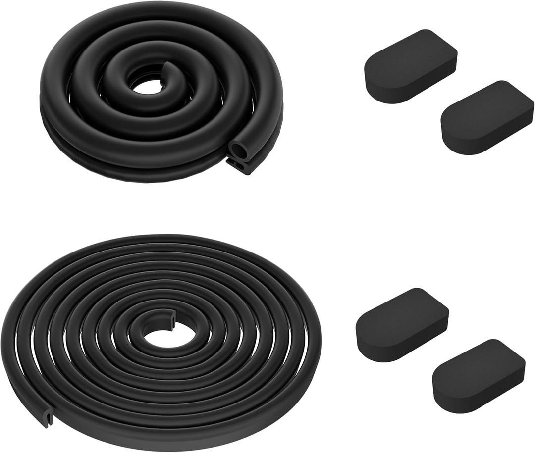 2024 Upgraded Basement Door Weather Strip Kit for Basement Door Sealers (1 x U Shaped Gasket, 1x Bulb Trim Gasket, 4 x Cap Seal Pad)