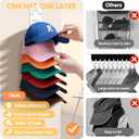 2 Pack Hat Organizer for Baseball Caps, Hat Hanger Holder Hold up to 16 Hat, Wall Hat Rack with Strong Adhesive, Multilayer Cap Storage Hooks for Closet Door and Bedroom (Beige-18)