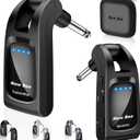 Wireless Guitar System 2.4GHz with 6 Channels 24Bit/48KHz Hi-Res Audio Rechargeable Wireless Guitar Transmitter Receiver for Bass Active Pickup Electric Instruments