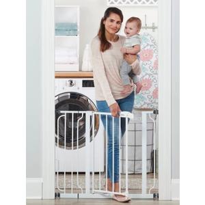 Regalo Easy Step 38.5-Inch Wide Walk Thru Baby Gate, Includes 6-Inch Extension Kit, Pressure Mount Kit, Wall Cups (29-38.5"W x 30"H, White)
