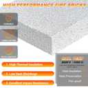 Fire Bricks, WoodStove Firebricks, 2400F Light Weight High Temperature Insulated Brick Replacement for Wood Stoves,Fireplaces, Kiln and Forging Ovens, Size 9" X 4-1/2" X 1-1/4", 12 Pieces, White Color