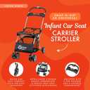 Baby Trend Snap N Go EX Polyester Lightweight Foldable Universal Single Infant Car Seat Carrier with 2 Cup Holder and Covered Compartment, Black