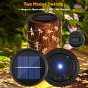 Replacement Solar Light Parts 2 Mode 2 Pack Warmwhite and RGB Color-Changing ,Solar Lights Replacement Top, Inserts for Lanterns, Waterproof DIY Outdoor Garden Patio Decor 3.53inch