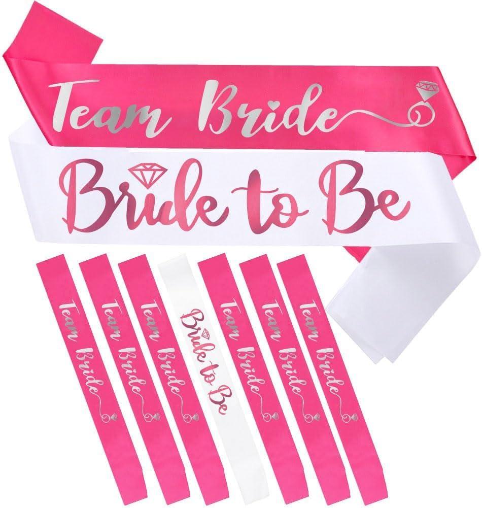 Bride to Be Sash, Bachelorette Party Supplies Engagement Party Favors, Bridal Shower Sashes Bachelor Decorations Just Married Gift Engaged Decor Accessories,Hot Pink