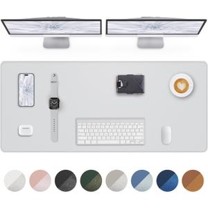 AFIING Large Desk Mat 55"x24" - Premium Non-Slip, Waterproof & Scratch-Resistant. Office Desk Protector Workspace Pad for Home/Office (White)