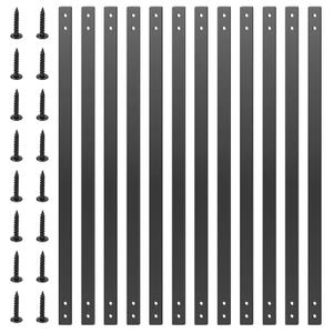 Akenow 51 Pack Metal Deck Spindles, 36"X1", Heavy Duty Railing, Flat Straight Baluster with Black Screws, Stylish for Outdoor Stair Porch