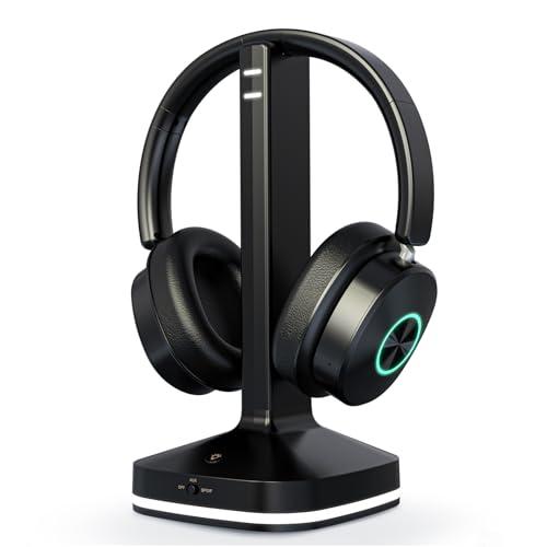 Wireless Headphones for TV Watching, TV Headphones Wireless for Seniors with Transmitter Charging Base, Over Ear Headset with 3 Audio Modes, No Audio Delay Blutooth 5.4, Gifts for Parents/Elderly