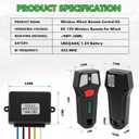 12V Wireless Winch Remote Control Kit 2 Remotes 98 FT Range Universal Replacement for 5-Wire Control Group Contactor Truck ATV SUV Off-Road Recovery