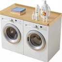 Laundry Washer Dryer Countertop: 54"X27.5" Wood Washing Machine Topper, Wooden Laundry Table Storage Organization with Edge, Cover Guard Organizer for Washer Dryer Laundry Room Counter Top (Original)