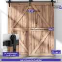 ZEKOO 6.6FT Single Track Bypass Sliding Barn Door Hardware Kit for Double Doors, Bypass Barn Door Track Kit, Low Ceiling, Smoothly Quietly, Easy to Install