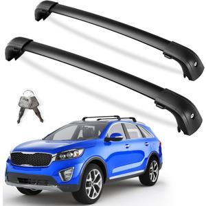 Lockable Roof Rack Cross Bars 220lbs Compatible with KIA Sorento 2016 2017 2018 2019 2020 with Flush Side Rails, Heavy Duty Aluminum Roof Rails Crossbars Rooftop Cargo Carrier Luggage
