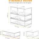 Stebopum 4 Pack Stackable Storage Drawers Clear Acrylic Organizer Bathroom Makeup Organizer and Storage for Beauty Supplies,Ideal for Vanity, Bathroom,Cabinet,Pantry Organization