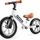 SYNCFUN 12'' Toddler Balance Bike for 2, 3, 4, 5 Year Old Kids, Lightweight Bike with Adjustable Seat and Rubber Tires for Children, Balancing Toy for 2-5 Girls and Boys Birthday Gift (White)