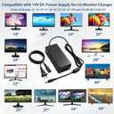 19V Adapter Charger for LG 49LJ5100 UC 49LJ510M 43LF5100T 43LF510Y 43LF510B 34WL750 35WN65C 32GN600 32MU59 LCD LED HD TV Monitor Power Supply Cord Replacement for LCAP40 EAY63031601 EAY63031604