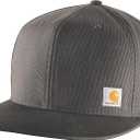 Carhartt Men's Firm Duck Flat Brim Cap (Gray)