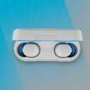 Skullcandy Jib True 2 Wireless Earbuds, Bluetooth Headphones, Up to 33 Hours Battery with Charging Case, Noise Isolating Fit, Sweat and Water Resistant, Microphone for iPhone Android - Light Grey/Blue