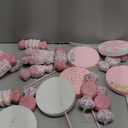 Roowest 18 Pcs 13.78'' Pastel Large Candy Christmas Decorations Giant Lollipop Tree Decorations with Sticks Candy Cane Christmas Ornaments Pink and White Xmas Hanging Decor for Birthday Party Wedding