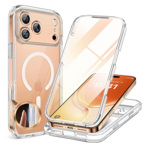 Miracase for iPhone 17 Pro Max Case 6.9" Full-Body Phone Case with Built-in Glass Screen Protector& Full Camera Protector,[Magnetic with MagSafe] Drop Proof 17 ProMax Cover, Clear