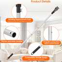 12FT Pole Light Bulb Changer for High Ceilings - Snap-On Pole Connection, Sturdy & Durable, Easy to Assemble - with 8-Finger Cage & Suction Cup - Fits Standard/Medium/Large LED Bulbs