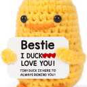 MBL Bestie Birthday Gifts for Women - Funny Crochet Duck Get Well Easter Basket Stuffers Essentials Mothers Day Friendship Graduation Gift for Work Besties Female Best Friend Bestfriend BFF