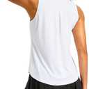 G Gradual Workout Tank Top for Women Sleeveless Athletic Yoga Tops High Neck Quick Dry Running Tennis Sports Shirts for Women(White, L)