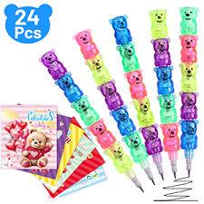 24Pcs Cirba Tree Valentines Stacking Pencils Cat Dogc