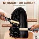 Curling Iron, 2 in 1 Hair Straightener and Curler, 1.25 Inch Ceramic Curling Wand with Adjustable Temperature, Dual Voltage for All Hair Types, Anti-Tangle for Long-Lasting Curls or Straight