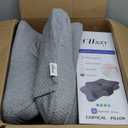 Cervical Neck Pillow for Pain Relief Sleeping, Contour Memory Foam Pillows, Ergonomic Side Sleeper Pillows for Adults, Orthopedic Neck Support Pillow for Back Stomach Sleepers-King Size (King size-28.4''Lx16.5''Wx5.5''H, Black&grey-grid)