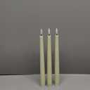 Flameless Taper Candles with 3D Wick, 11.4" Real Wax LED Candles with Remote and Timer, 3 Pack Flickering Candlesticks Battery Operated (Ivory), Controller Included