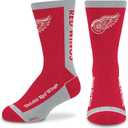 3 x For Bare Feet Unisex Kid's NHL MVP Crew Sock Youth (Red)
