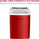 Frigidaire Compact Countertop Ice Maker, 26lbs of Ice per Day, Red Stainless