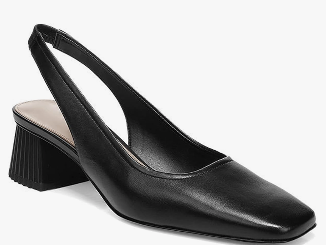 Juliet Holy Women's Slingback Low Chunky Heels Pumps Closed Square Toe Block Heel Slip On Party Dress Work Shoes