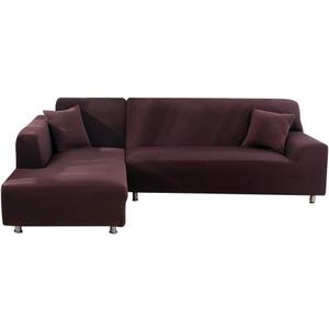 MIFXIN Sectional Sofa Covers L Shape Couch Slipcover Stretch Elastic L-Shaped Couch Sofa Furniture Protector for Living Room Pets Kids (Coffee)