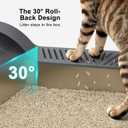 AIPERRO Stainless Steel Litter Box | XL Enclosed Cat Litter Boxs with Lid for Big Cats | High Sided, Anti-Urine Leakage | Non-Stick Bottom & Includes Litter Mat & Metal Scoop (Dark Gray)