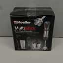 Mueller Multistick 5-in-1 Immersion Blender Handheld, 12 Speed Hand Mixer - Turbo Boost, Heaviest Duty Copper Motor, Titanium Blades Hand Blender, Milk Frother Wand, Whisk, Beaker, Chopper, Grey (Gray)