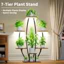 JUSTOGO Plant Stand Indoor with Grow Lights - 7 Tiered Large Plant Shelf Indoor, 47" Corner Plant Stands for Indoor Plants Multiple, Metal Plant Rack Flower Holder Display for Living Room, Home Decor