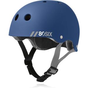 80SIX Triple Certified Multisport Helmet - Ideal for Bike, Scooter, Skateboard, Roller Skate and Inline Skate (5+ Junior/X-Small, Navy Matte)