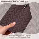 Tissue Box Cover 2-Pack, Square Tissue Holder with Bottom Belt, Modern Tissue Case Facial Paper Organizer Dispenser for Bathroom, Office, Home, Table, Car, Leaf Pattern Brown