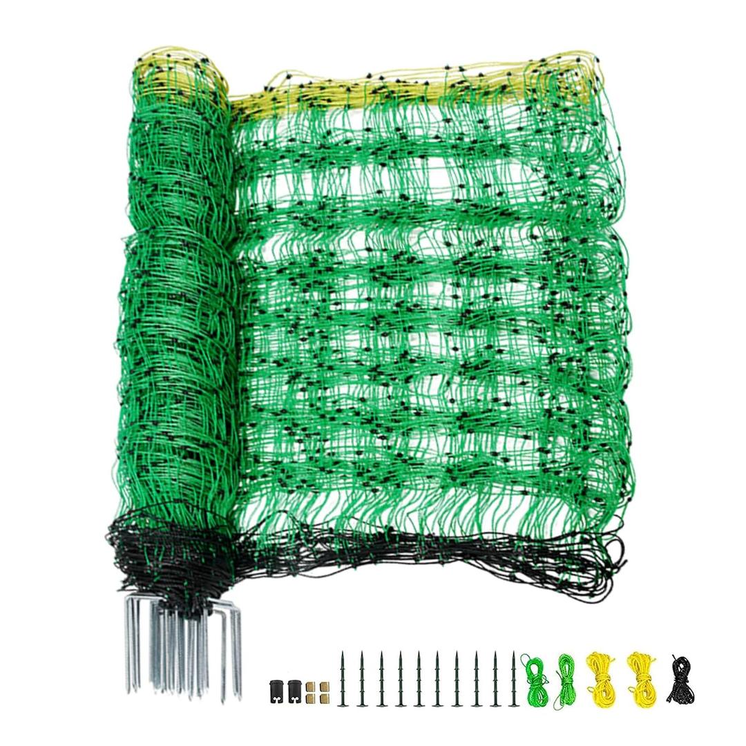 Electric Fencing Net, 35.4" H x 164' L, Portable Double Spikes Sheep Netting Fence for Dogs, Hog, Deer, Used in Backyards, Farms and Ranches