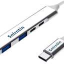 2 x USB C HUB Multiport Adapter, USB 3.0 Hub with PD Charging, USB C Data, USB3.0, 2*USB2.0 Ports, 5-in-1 USB C to USB 3.0 Hub for MacBook Pro, iPhone 15, Dell XPS, iPad Pro, etc