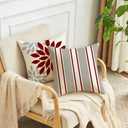 RABUSOFA Pillow Covers 20x20 Set of 4 Home Sweet Home Modern Decorative Throw Cushion Covers Striped Geometric Outdoor Pillow Case for Couch Bed Burgundy Gray