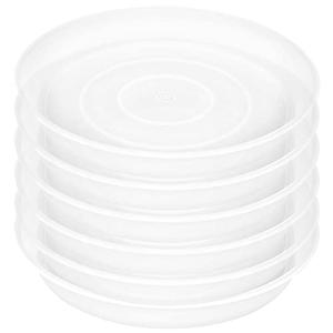 Bleuhome 6 Pack Plant Saucer Tray, 4 5 6 8 10 12 13 15 17 19 inch Plant Saucers, Heavy Duty Plastic Plant Drip Trays for Indoors, Flower Plant Water Tray, Plant Trays for Pots Base (6 inch, Clear)