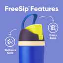 Owala Kids FreeSip Insulated Stainless Steel Water Bottle with Straw for Sports, Travel, and School, BPA-Free Sports Water Bottle, 16 oz, Celestial Sphere