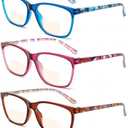 SIGVAN Bifocal Reading Glasses Blue Light Blocking Spring Hinge Fashion Pattern Print Eyeglasses for Women Men (multicolour 2, 2.50, x)