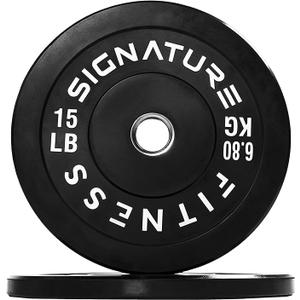 Olympic Bumper Plates, 2" Weight Plates for Strength Training & Weightlifting, Pairs, Sets or Sets with 7FT Barbell, Multiple Options (Black)