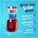 Nostalgia Frozen Drink Maker and Margarita Machine for Home - 32-Ounce Slushy Maker with Stainless Steel Flow Spout - Easy to Clean and Double Insulated - Retro Red