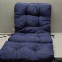 Outdoor/Indoor High Back Chair Cushion, Waterproof Outdoor Rocking Chair Cushion with Ties, Tufted Replacement Seat Cushions for Outdoor Furniture (Blue)